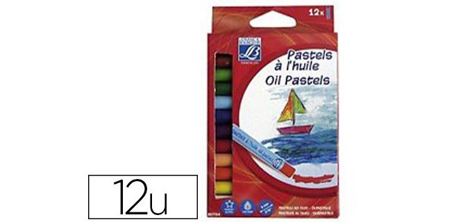 Pastel huile lefranc bourgeois 60mm diamètre 8mm coloris assortis boîte 12 unités