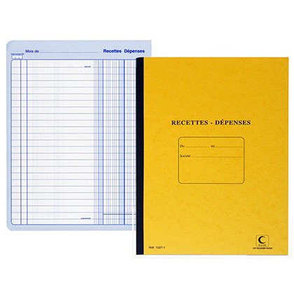 Registre standard elve piqué a4 210x297mm recettes dépenses 80 pages