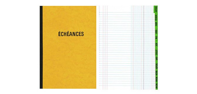 Registre standard elve piqué a4 210x297mm échéancier 100 pages