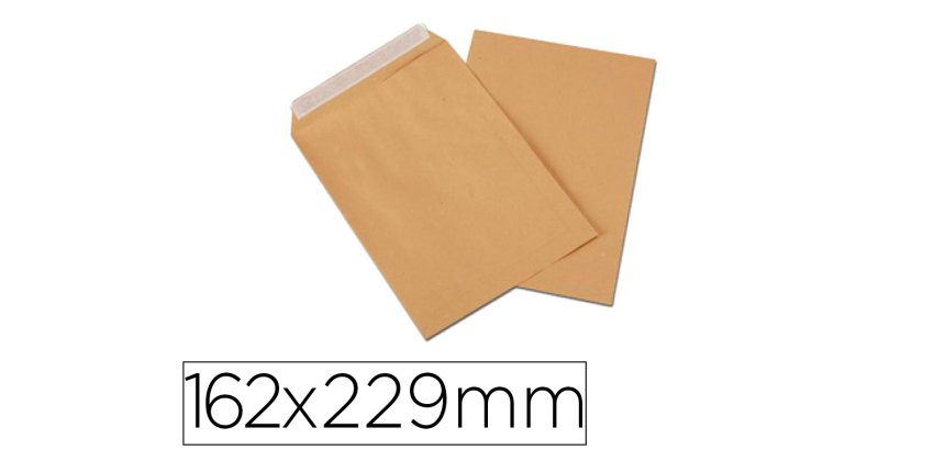 Pochette kraft gpv adhésive économique c5 162x229mm 90g boîte 500 unités