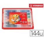 Feutre coloriage stabilo power capuchon ventilé encre lavable pointe moyenne ne sèche pas coffret scolaire 144 unités