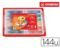 Feutre coloriage stabilo power capuchon ventilé encre lavable pointe moyenne ne sèche pas coffret scolaire 144 unités