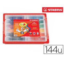 Feutre coloriage stabilo power capuchon ventilé encre lavable pointe moyenne ne sèche pas coffret scolaire 144 unités