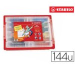 Feutre coloriage stabilo trio triangulaire encre super lavable pointe moyenne coffret scolaire 144 unités