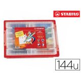 Feutre coloriage stabilo trio triangulaire encre super lavable pointe moyenne coffret scolaire 144 unités