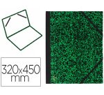 Carton à dessin canson papier marbré vert 90g dos koveril noir fermeture élastique 320x450mm