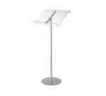 Pupitre sur pied deflecto avec anneaux amovibles dim l50 x h114 x p30 cm transparent