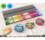Set de marqueurs acryliques tooli fleurs sauvages couleurs assorties pointe 0,7 mm lot 28