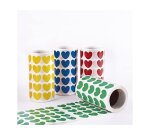 Gommettes coeur apli kids diametre 20 mm couleurs assorties boite de 4 rouleaux 7080 unites