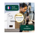 Distributeur essuie-mains coldis plastique compatible pliage v ouverture frontale clé 26.5x34x11cm 400/600f blanc/gris