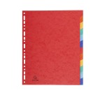 Intercalaires exacompta carte lustrée rigide format a4+ 24,5x29,7cm 12 positions coloris assortis