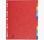 Intercalaires exacompta carte lustrée rigide format a4+ 24,5x29,7cm 12 positions coloris assortis