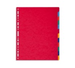 Intercalaires exacompta carte lustrée rigide format a4+ 24,5x29,7cm 12 positions coloris assortis