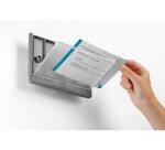 Plaque murale durable click sign a6 paysage cadre profilé plastique haute qualité 14,9x10,5cm coloris gris graphite