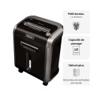 Destructeur fellowes 79ci coupe croisée 4x38mm capacité 16f vitesse 3.3m/min 47x38x26cm 12.8kg couleur noir