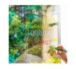 Marqueur uniball craie chalk marker pointe moyenne 2/3mm craie liquide couleur lumineuse pochette 8 unites