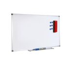 Tableau blanc juvénilia laqué magnétique usage fréquent     auget aluminium gris kit      fixation inclus 45x60cm
