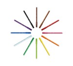 Feutre bic kids visa coloriage pointe fine bloquée ultra-résistante 12 couleurs assorties coffret scolaire 288 unités