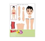 Gommette apli kids repositionnable le corps      fillegarcon des 3 ans pochette12f 156 unites