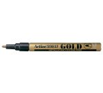 Marqueur artline permanent pointe fine conique 1.2mm tous supports corps métal encre pigmentée résiste eau or