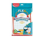 Ardoise blanche maped flex 195x270mm 1 face unie 1 face quadrillée 1 effacette 1 feutre 1 porte accessoire incassable