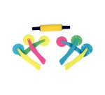 Roulette pate a modeler o'color plastique 2 modeles   assortis coloris assortis lot 6 unites + 1 rouleau lisse