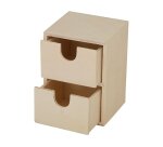 Mini commode o'color bois a decorer 2 tiroirs coulissants coloris naturel 8x7x11cm