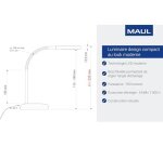 Luminaire bureau maul joy 16 led hauteur 33,5 cm bras      38,5cm tete diametre 11,8cm   coloris argent