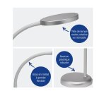 Luminaire bureau maul joy 16 led hauteur 33,5 cm bras      38,5cm tete diametre 11,8cm   coloris argent