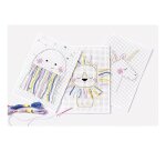 Carton a broder folia animaux 175x245mm differents modeles  coloris blanc paquet 40       unites