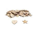 Formes a decorer sodertex coeurs et etoiles bois        diametre 3,5cm pack 100       unites