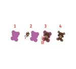 Plaque aqua perles sodertex fantaisie coeur 6,5cm etoile  6cm lapin 6,5cm ours 6cm      coloris assortis pack 4 unites