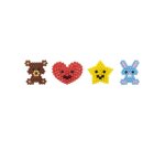 Plaque aqua perles sodertex fantaisie coeur 6,5cm etoile  6cm lapin 6,5cm ours 6cm      coloris assortis pack 4 unites