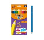 Crayon couleur bic kids super soft etui carton 12 unites +  1 taille-crayons