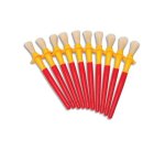Grosse brosse o'color ronde soie porc manche plastique    avec collerette anti-roll lot 10 unites