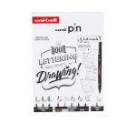 Coffret uniball feutre unipin edition lettering 8 unites +  porte-mines
