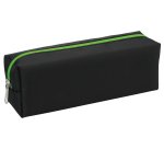 Trousse school ecokids pop rectangulaire pet 1           compartiment 22cm coloris     noir zip vert