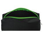 Trousse school ecokids pop rectangulaire pet 1           compartiment 22cm coloris     noir zip vert