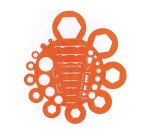 Normographe minerva trace écrous rond standard n.2 en plastique coloris orange