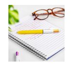Stylo-bille bic 4 colours sun pointe moyenne 1mm couleurs fun violet/rose/jaune fluo/orange