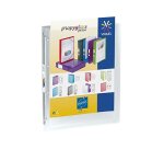 Classeur viquel 4 anneaux propyglass polypropylène 5/10e a4 dos 25mm personnalisable incolore