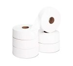 Papier toilette jumbo pure ouate blanche lisse prédécoupé 2 plis 320m paquet 6 rouleaux
