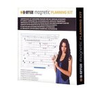 Kit planning bi-office tableau blanc 5 feuilles magnétiques 3 rubans magnétiques 5mm 10 aimants 15mm 305x215x15cm