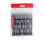 Feutre coloriage stabilo power recharge coffret schoolpack  pointe moyenne bloquée coloris noir pochette de 12un