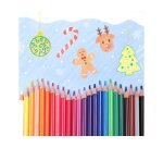 Crayon couleur jovi woodless triangulaire mine resistante  haut pouvoir couvrant inodore couleurs vives pack 288 unités