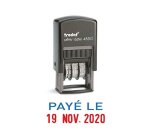 Tampon dateur trodat 4850/l2 mini avec formule paye le 25x11mm bicolore bleu/rouge