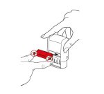 Tampon dateur trodat 4850/l2 mini avec formule paye le 25x11mm bicolore bleu/rouge