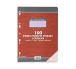 Feuillet mobile conquérant sept a4 210x297mm 100 pages 80g séyès perforé coloris rose