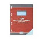 Feuillet mobile conquérant sept a4 210x297mm 100 pages 80g séyès perforé coloris bleu