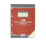 Feuillet mobile conquérant sept a4 210x297mm 100 pages 80g séyès perforé coloris jaune